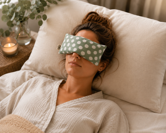 Gentle Eze lupin seed eye pillow Australia green folded with packaging
