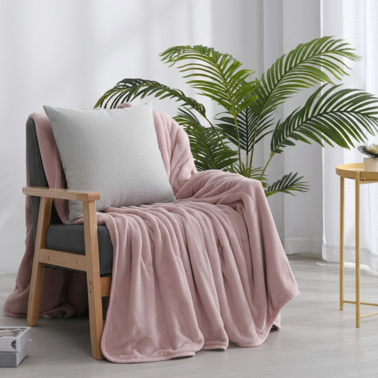 Gentle Eze luxury heated comfort blanket in pink coral fleece, 9 heat levels, SAA approved