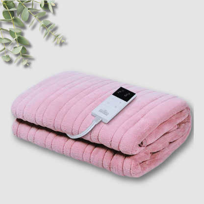 Close up of Gentle Eze heated blanket LED controller and detachable remote, 160x130cm